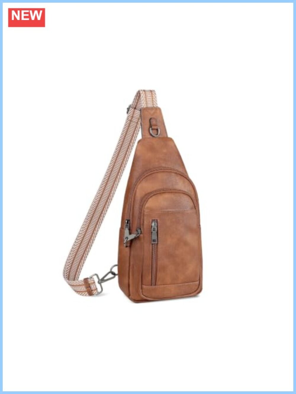 Anti Theft Crossbody Bag RFID Sling Purse Waterproof PU Leather Travel